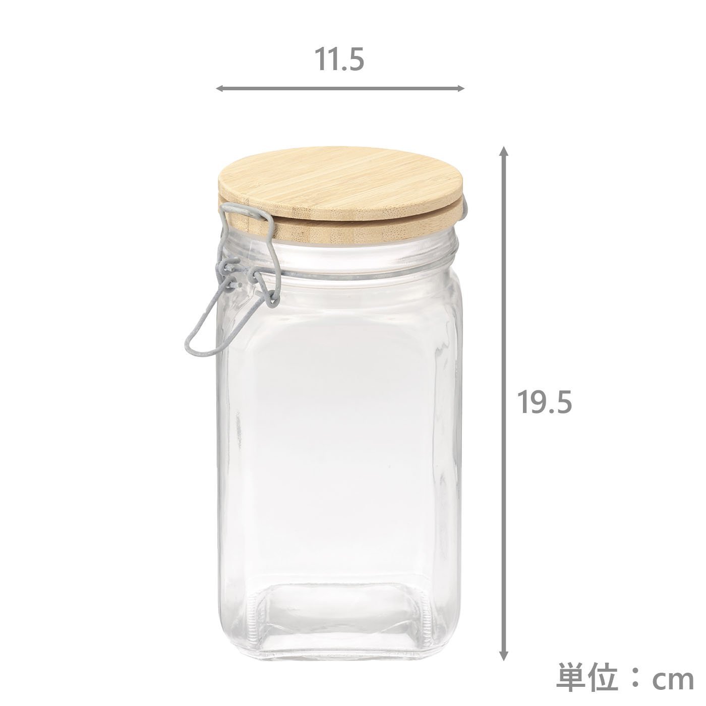 木蓋ガラスキャニスターM(容量:約1200ml)