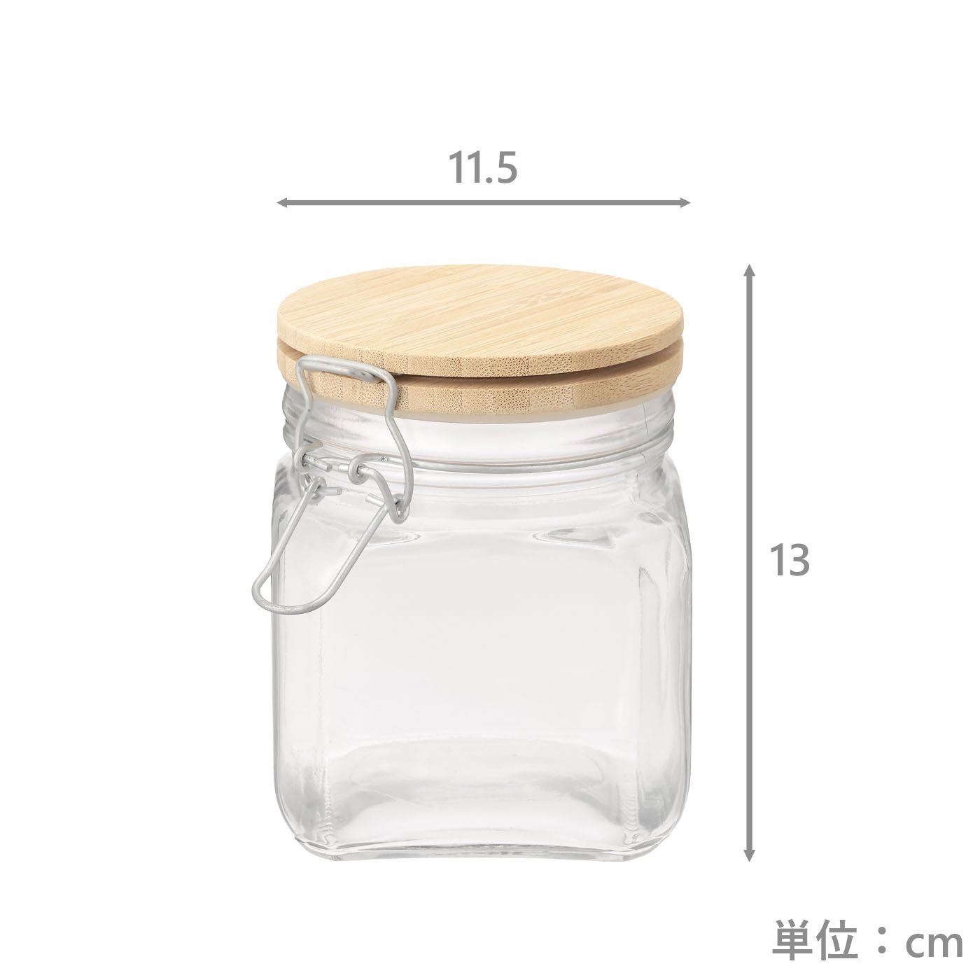 木蓋ガラスキャニスターS(容量:約700ml)