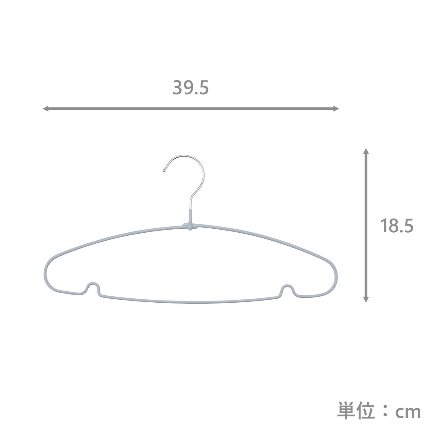 滑りにくいスチールハンガー5本組　STH-5PNT