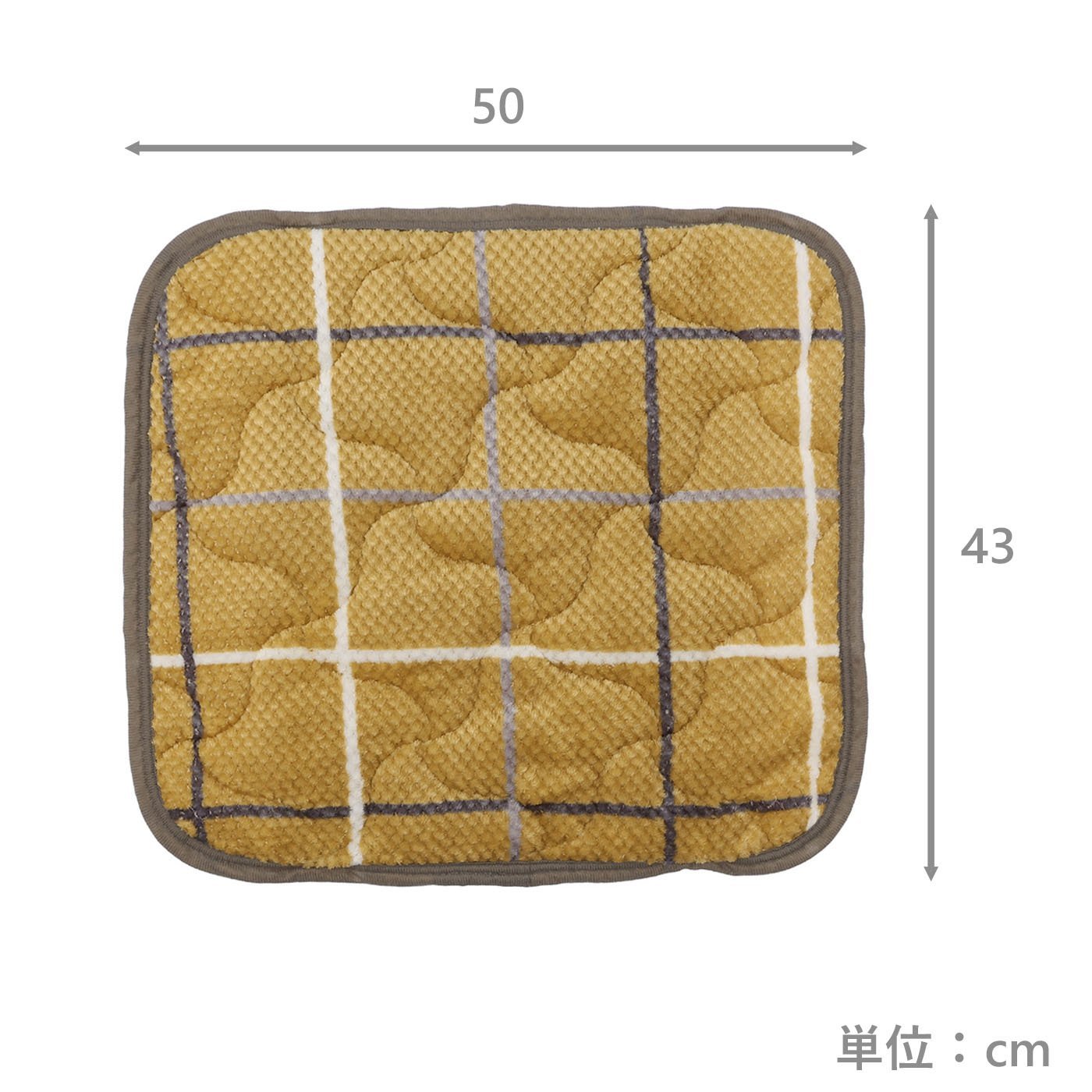 枕パッド　タータン暖か　YE(43×50)